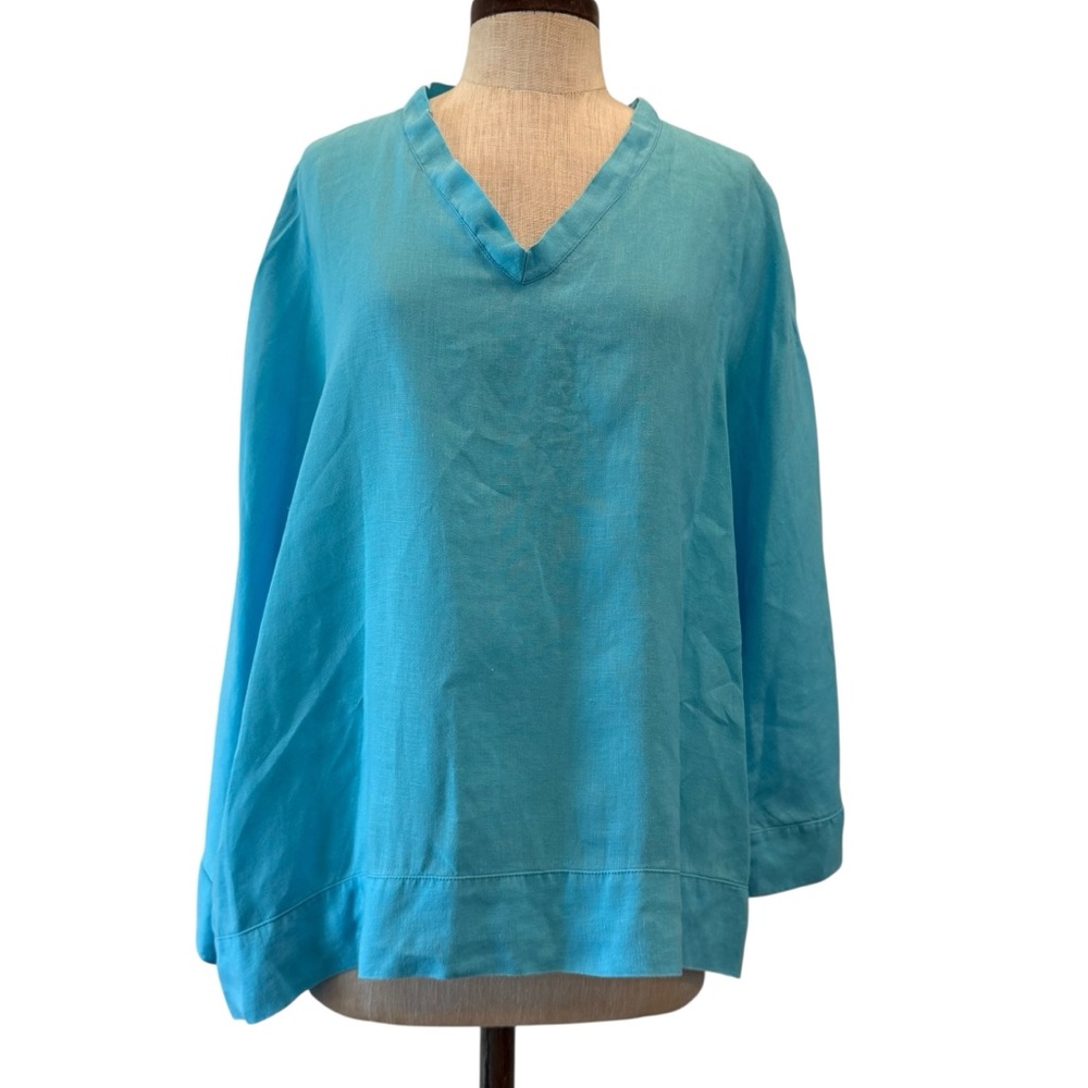 Planet By Lauren G Linen Dolman Blouse